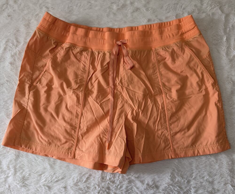 Avia Peach Nylon Shorts Womens XL 16-18 Drawstring Ribbed Waist Athletic Hiking